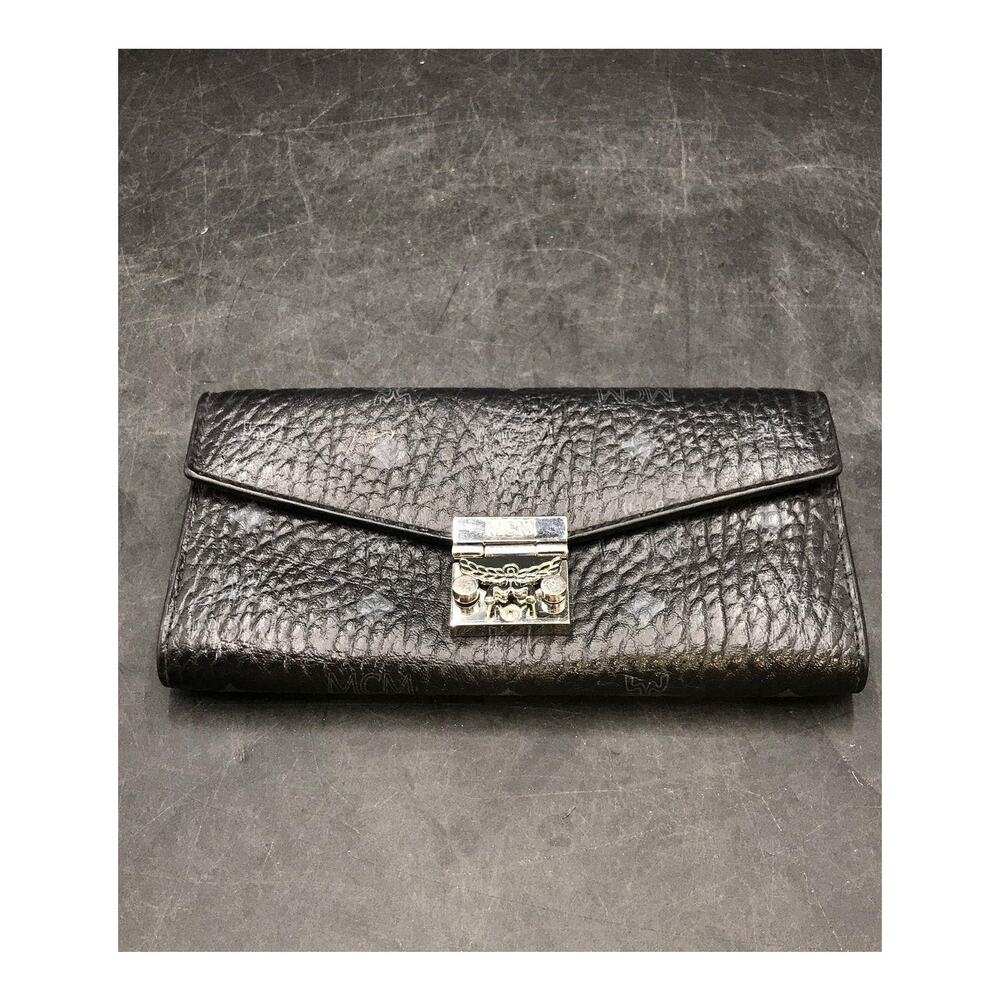 MCM Tracy Crossbody Wallet in Black Visetos EUC